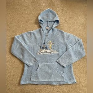 Disney Blue Tinkerbell Pullover Hoodie Sweater - Size: Small